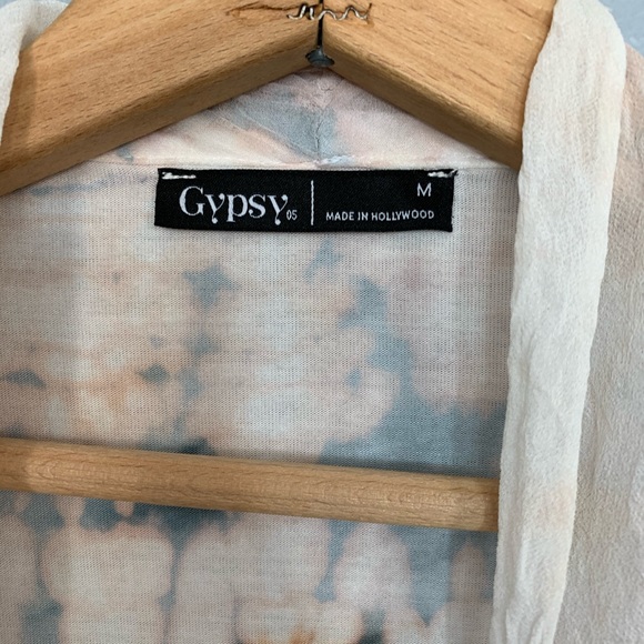 GYPSY 05 | bamboo draped cardigan silk trim M - Picture 4 of 7